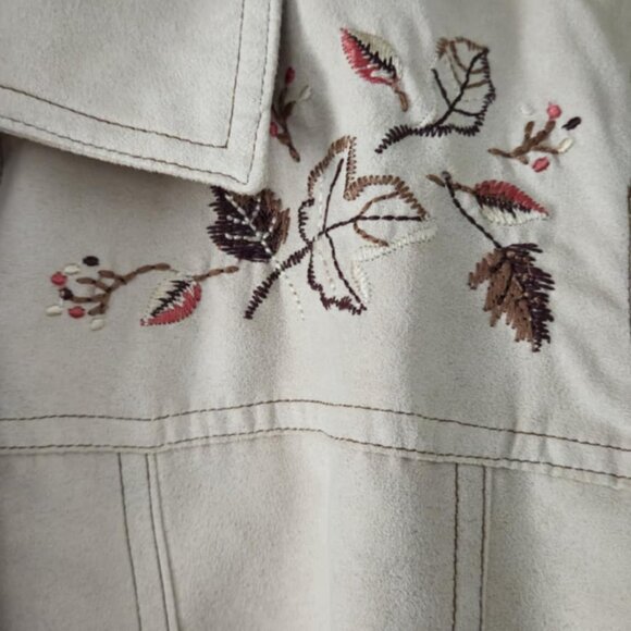 Northern Reflections Cream Embroidered Button Down Jacket Sm - Picture 2 of 9